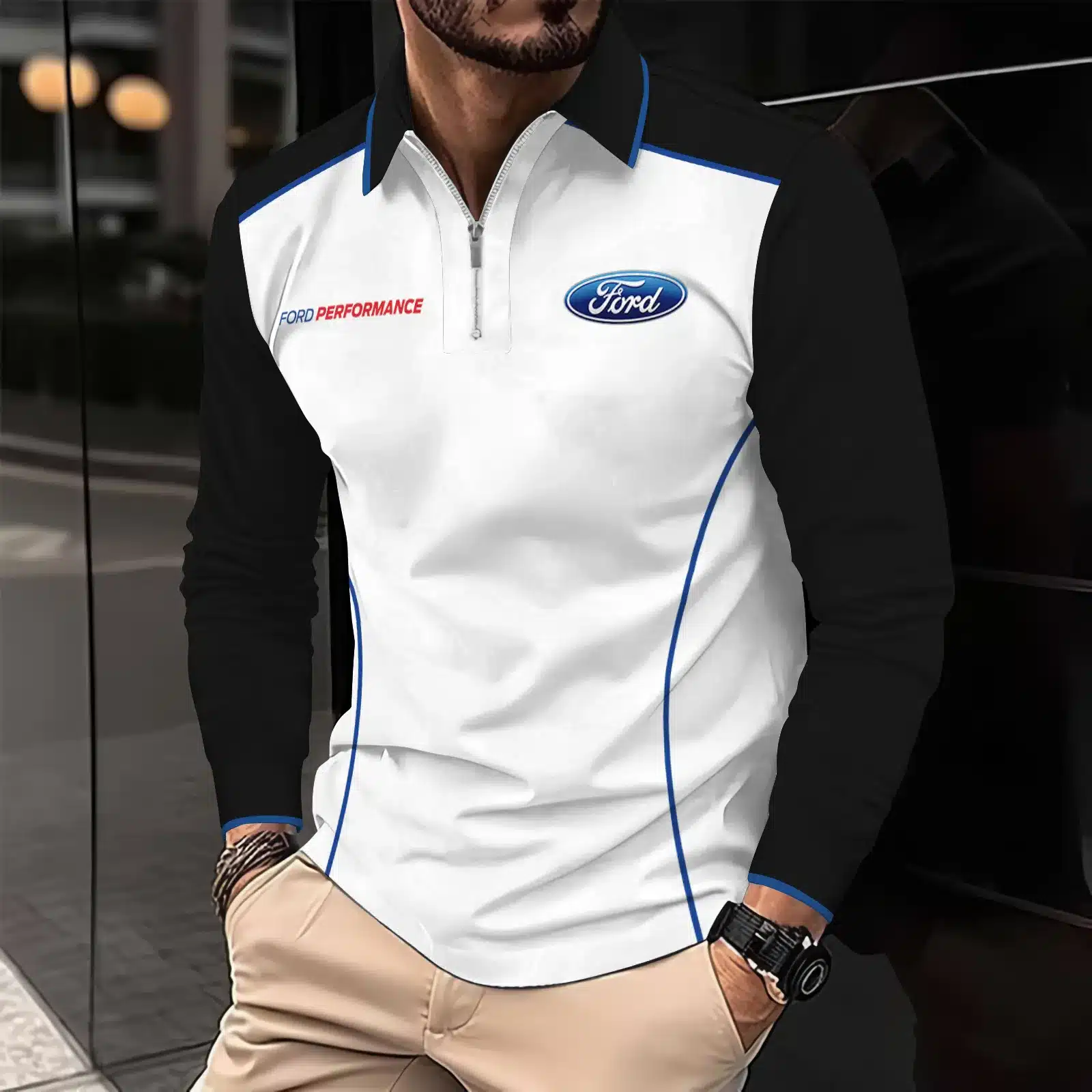 Buildercar -  Men's Long Sleeve Polo FORD hm31102507