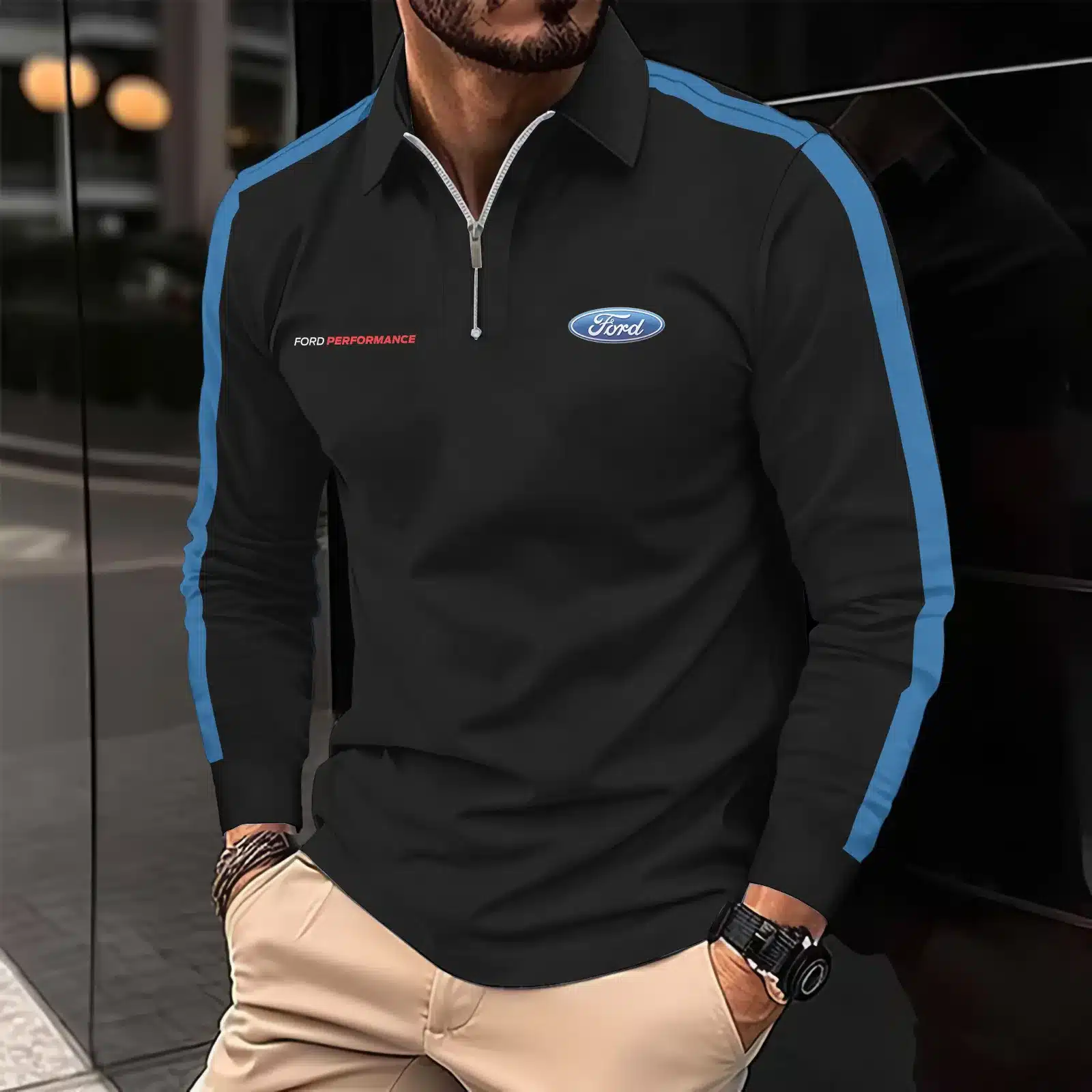 Buildercar -  Men's Long Sleeve Polo FORD hm31102509