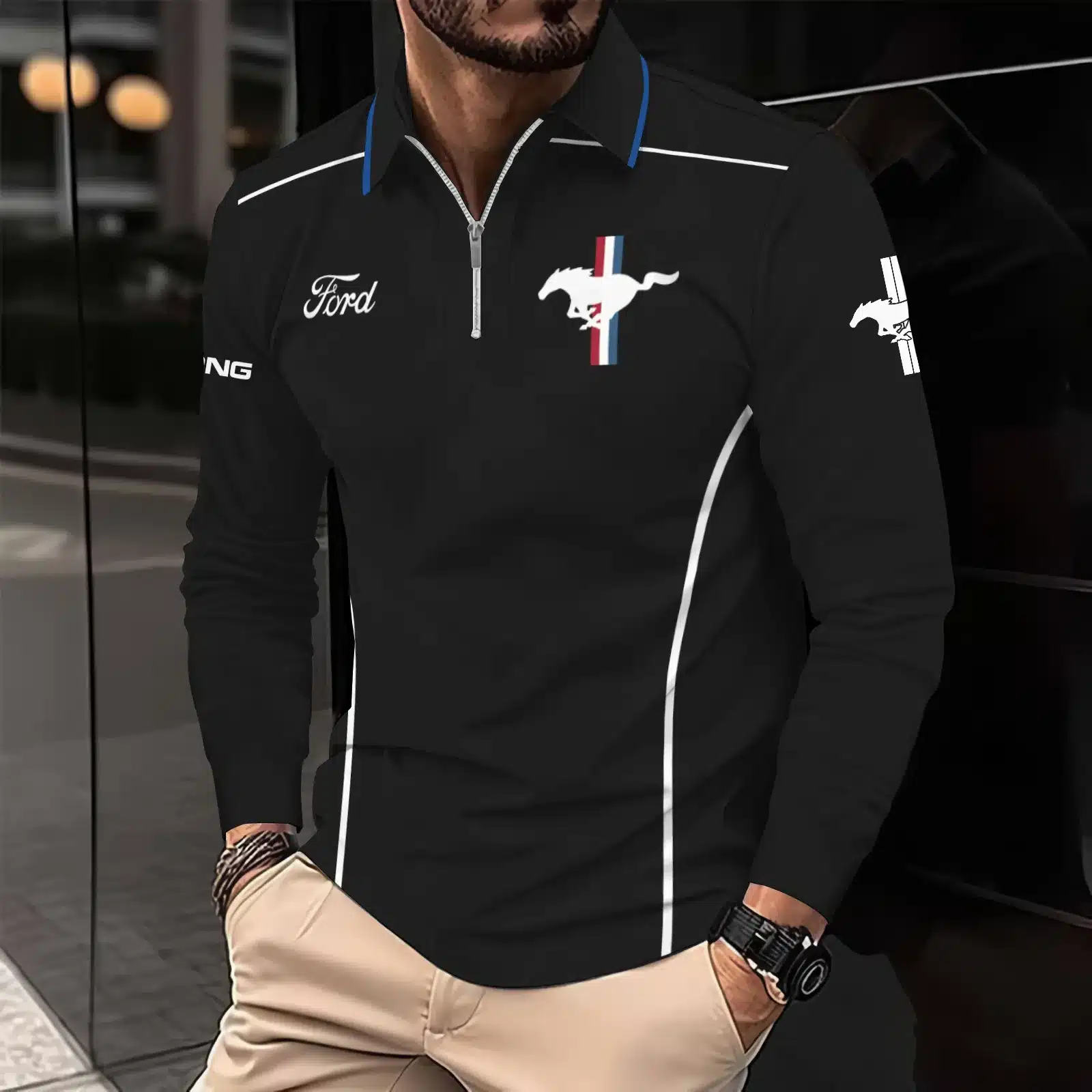 Buildercar -  Men's Long Sleeve Polo FORD hm31102511