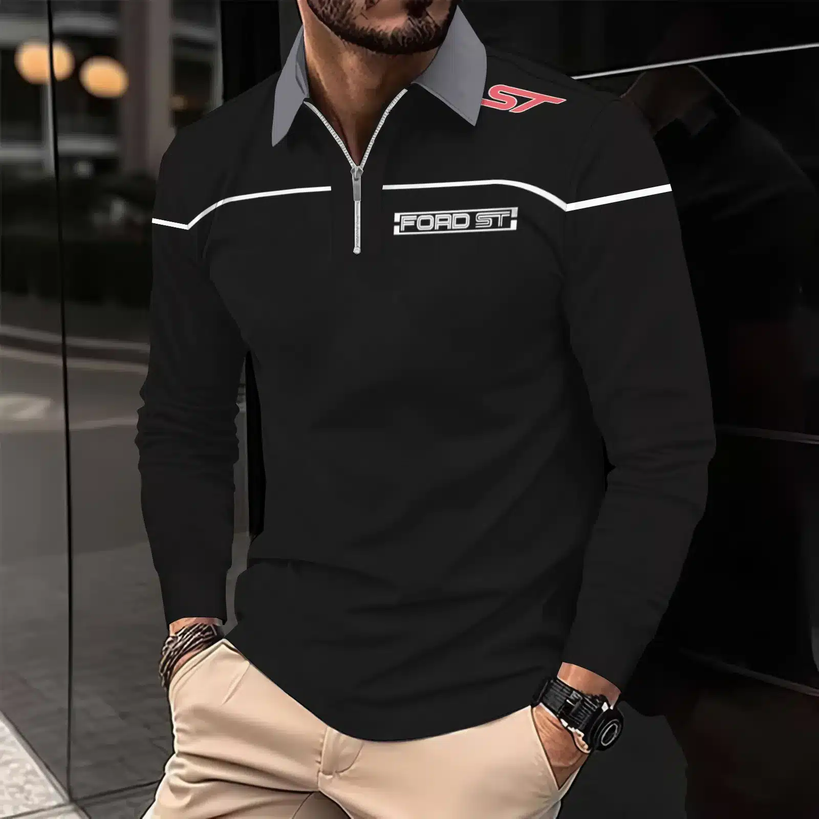 Buildercar -  Men's Long Sleeve Polo FORD hm31102512