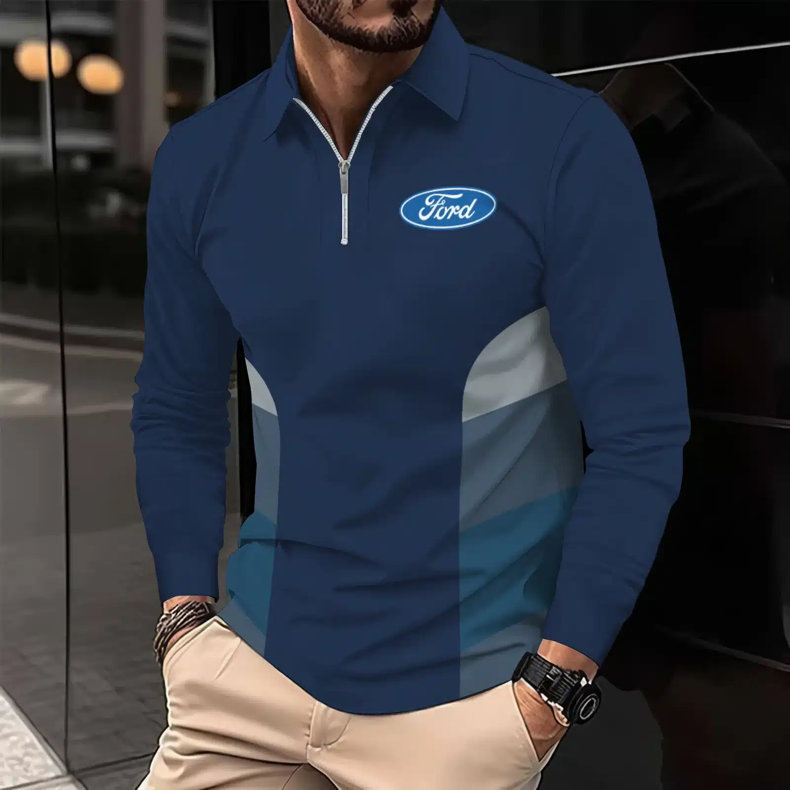 Buildercar -  Men's Long Sleeve Polo FORD hm31102513