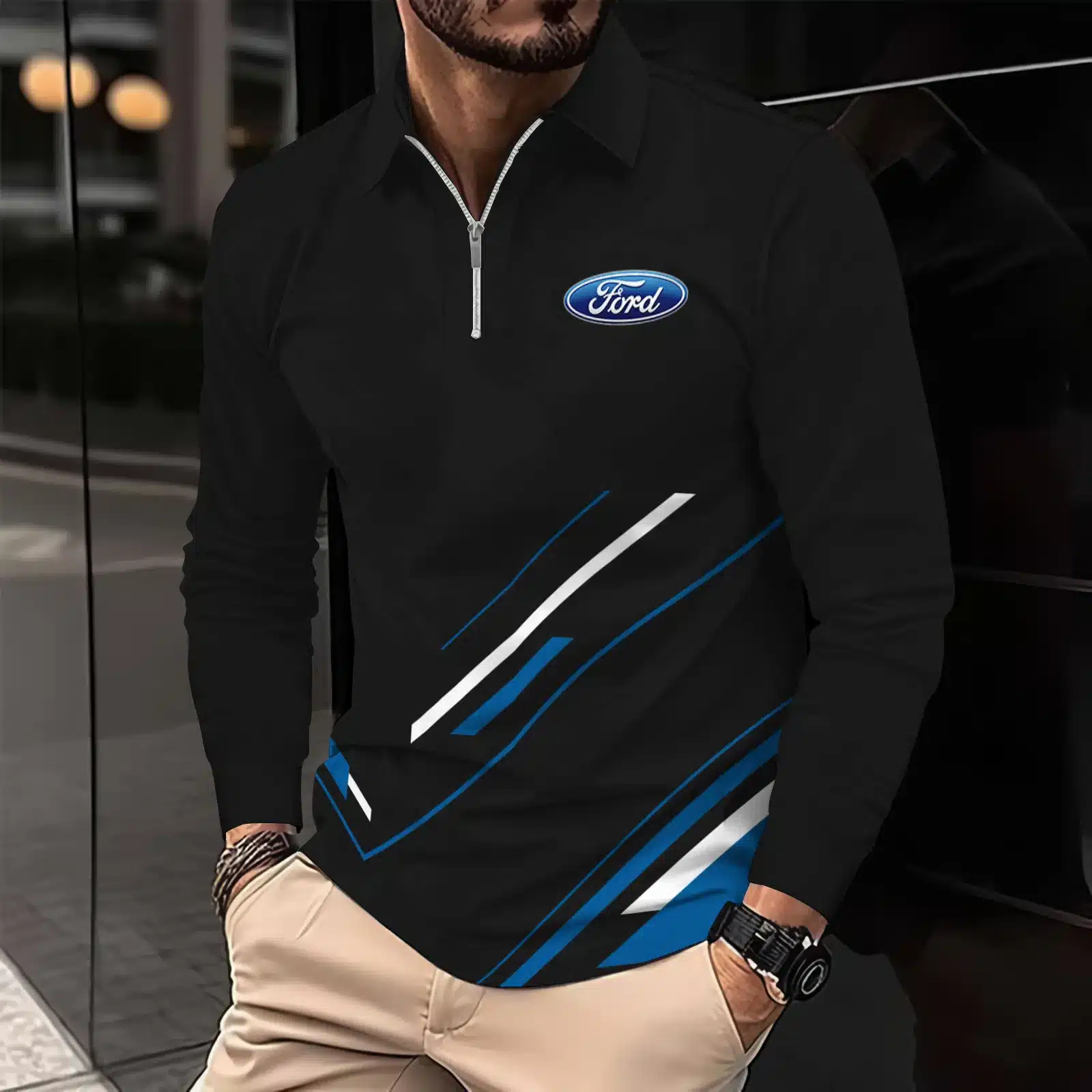 Buildercar -  Men's Long Sleeve Polo FORD hm31102515