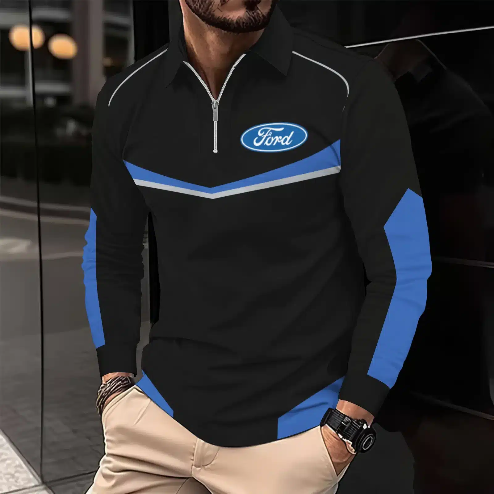 Buildercar -  Men's Long Sleeve Polo FORD hm31102519