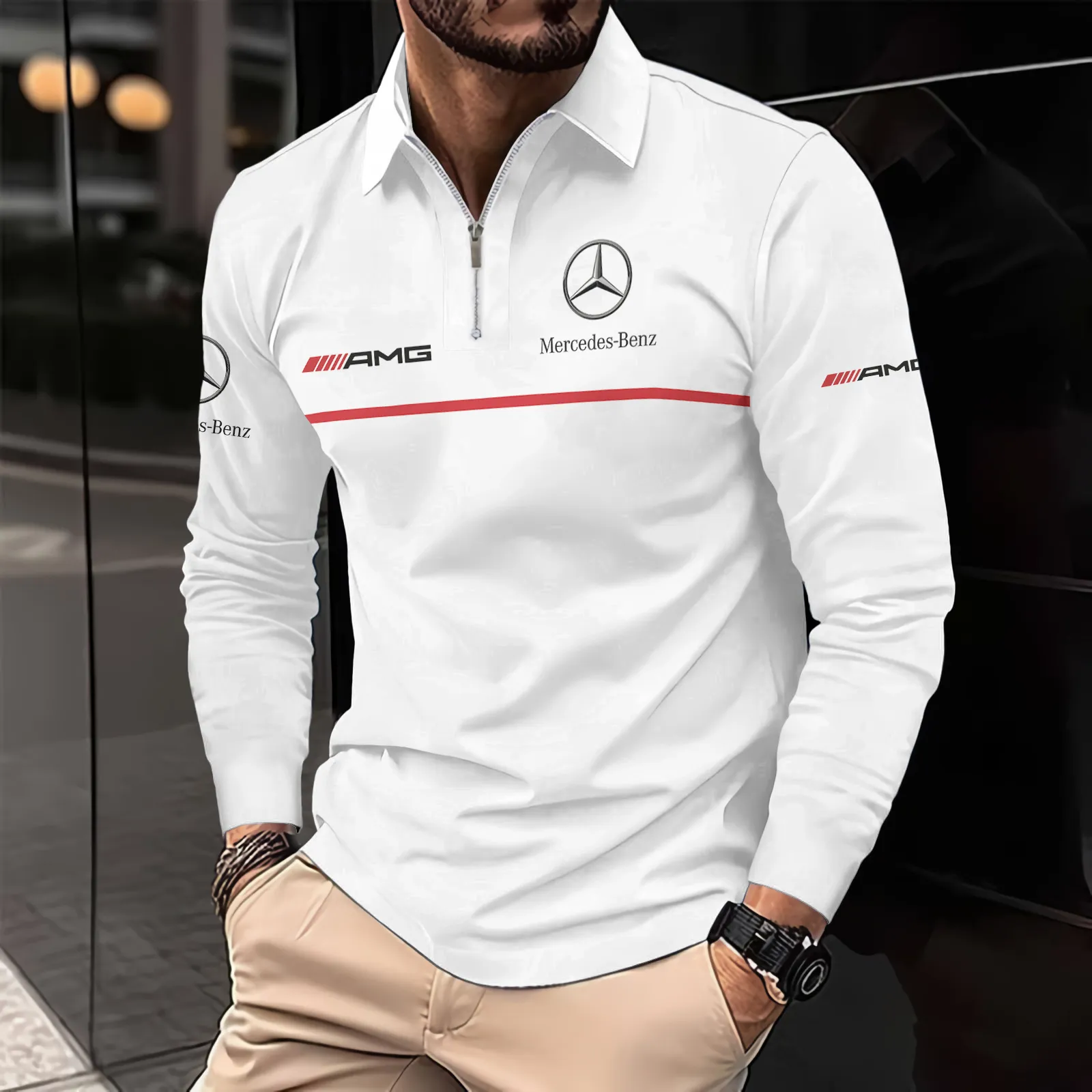 Buildercar -  Men's Long Sleeve Polo MERCEDES hm31102504