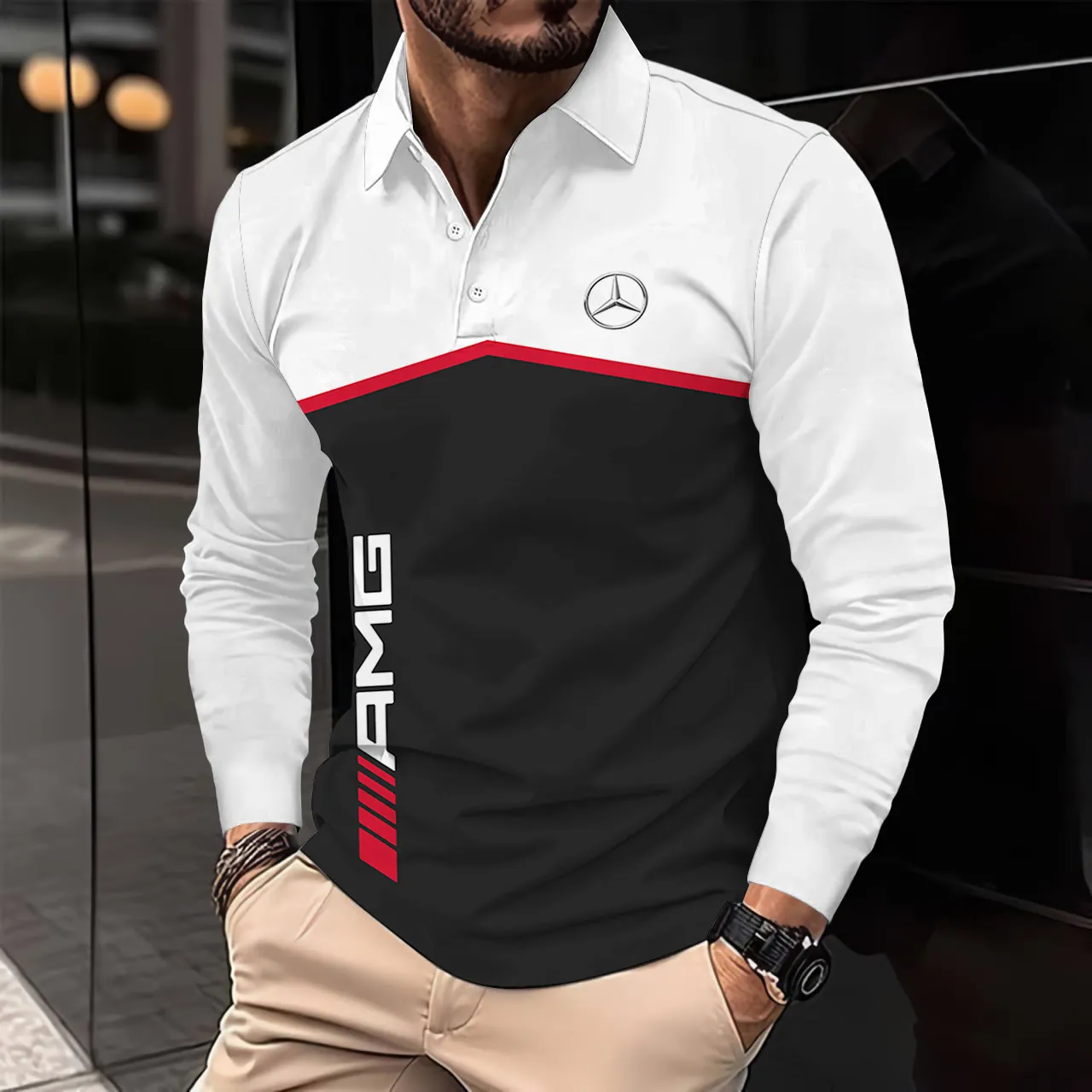 Buildercar -  Men's Long Sleeve Polo MERCEDES hm31102522