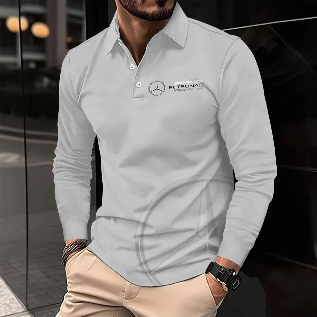 Buildercar -  Men's Long Sleeve Polo MERCEDES hm31102525