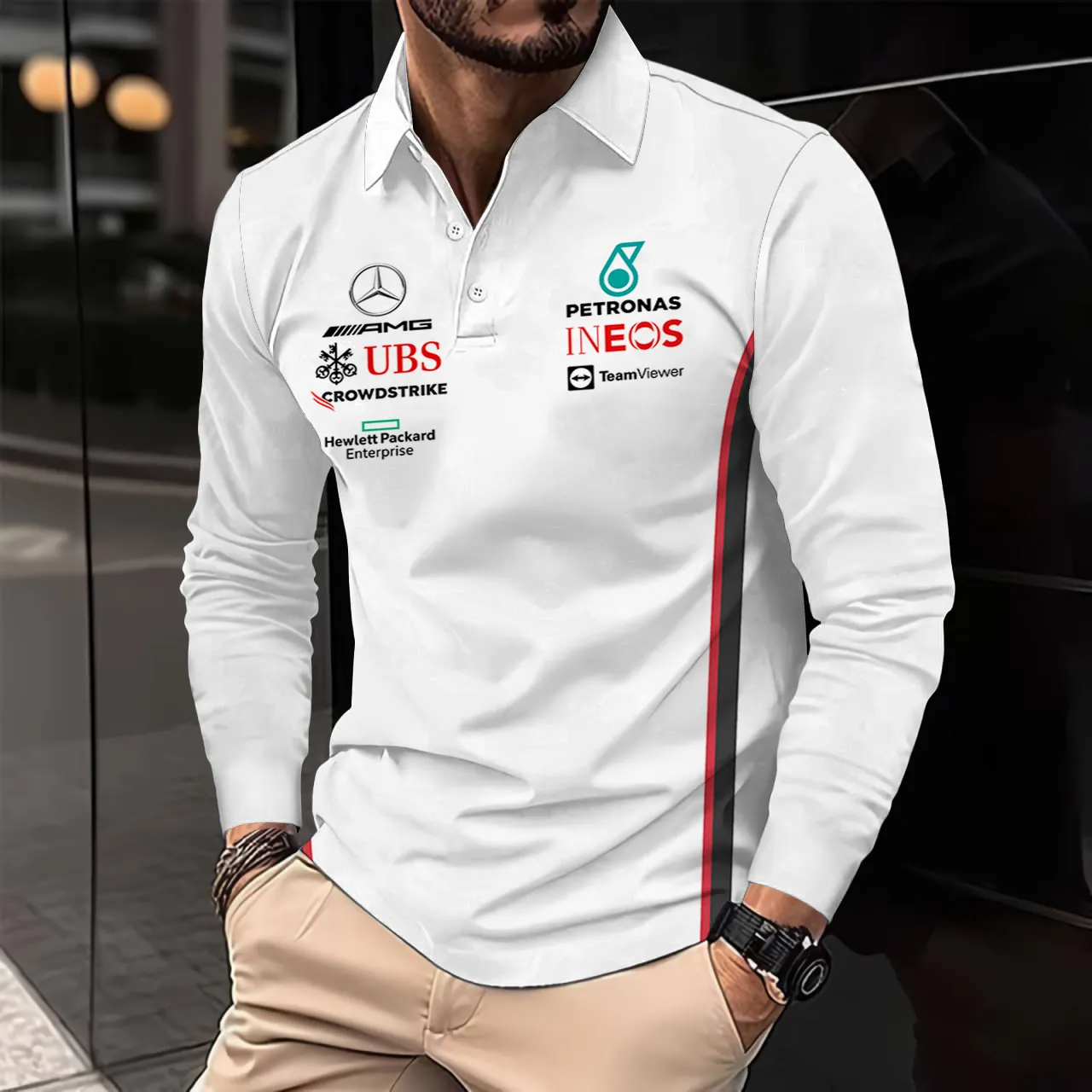 Buildercar -  Men's Long Sleeve Polo MERCEDES hm31102531