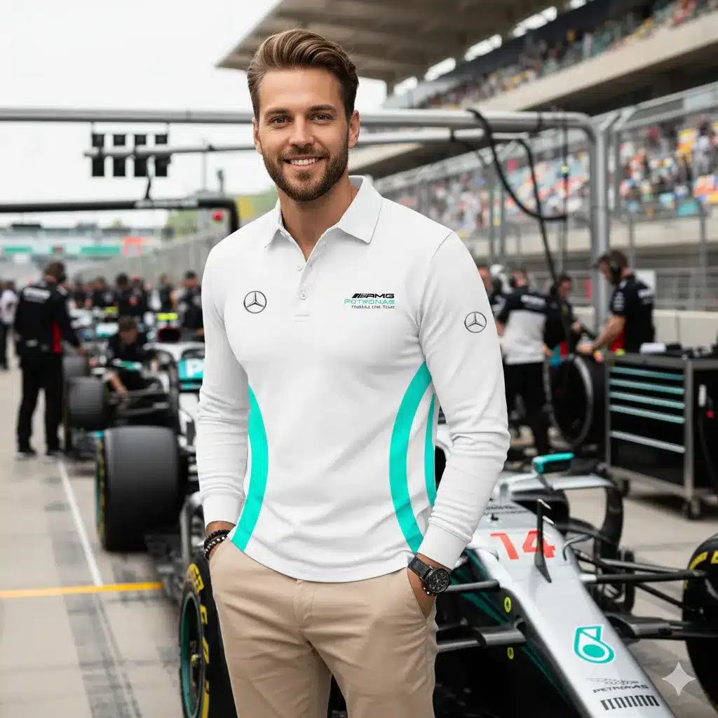 Buildercar - Men's Long Sleeve Polo MERCEDES hm31102615 - Image 4