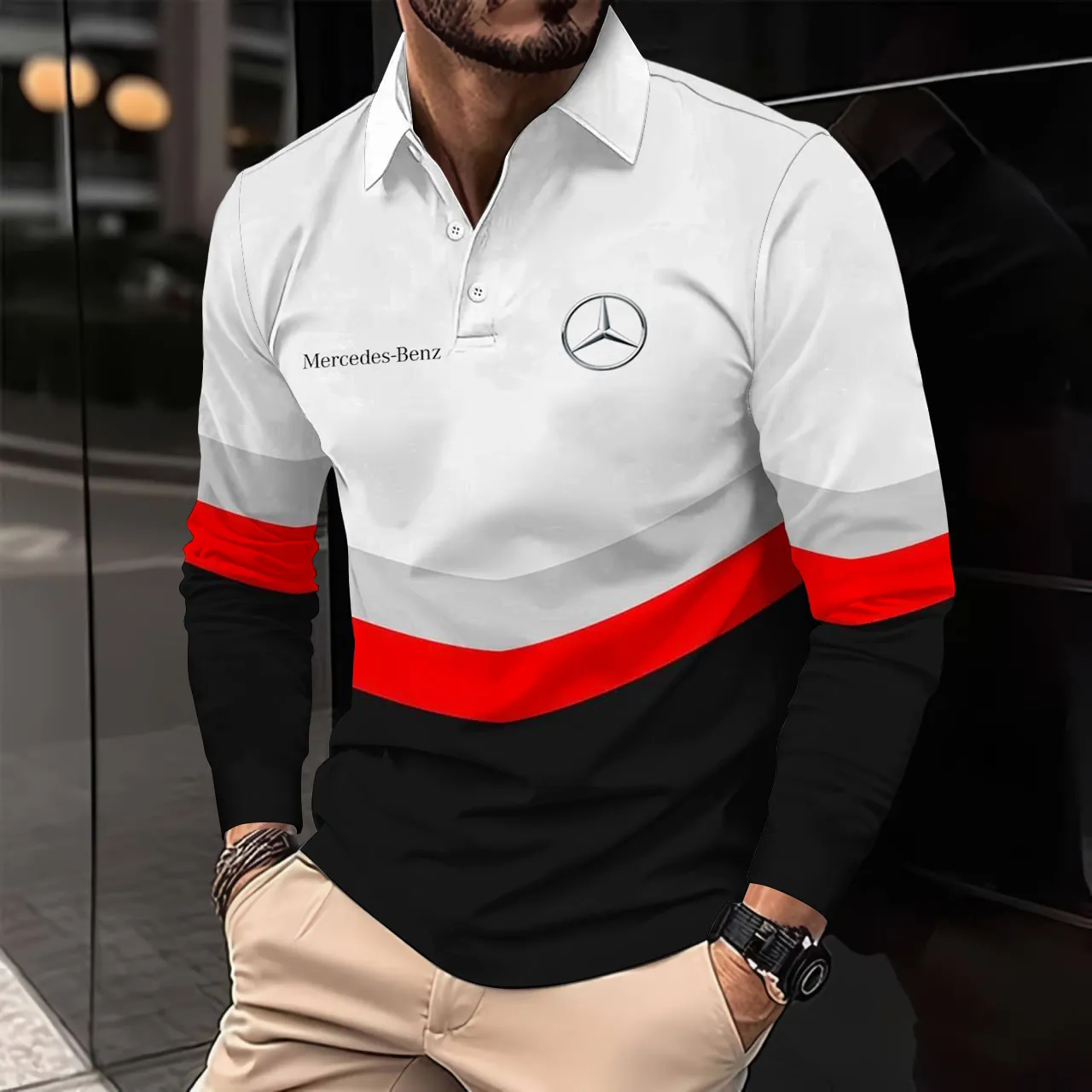 Buildercar -  Men's Long Sleeve Polo MERCEDES hm31102618