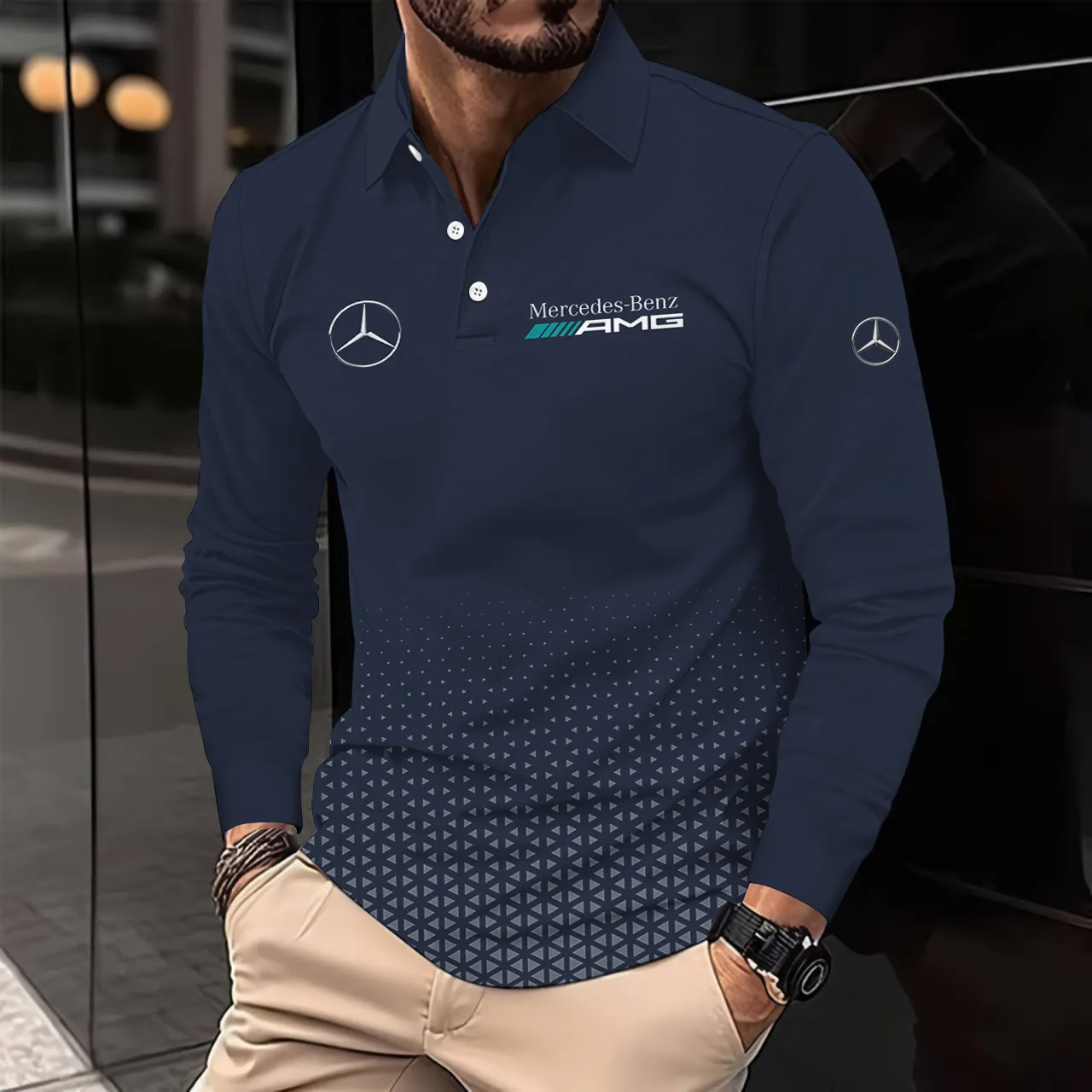 Buildercar -  Men's Long Sleeve Polo MERCEDES hm31102619