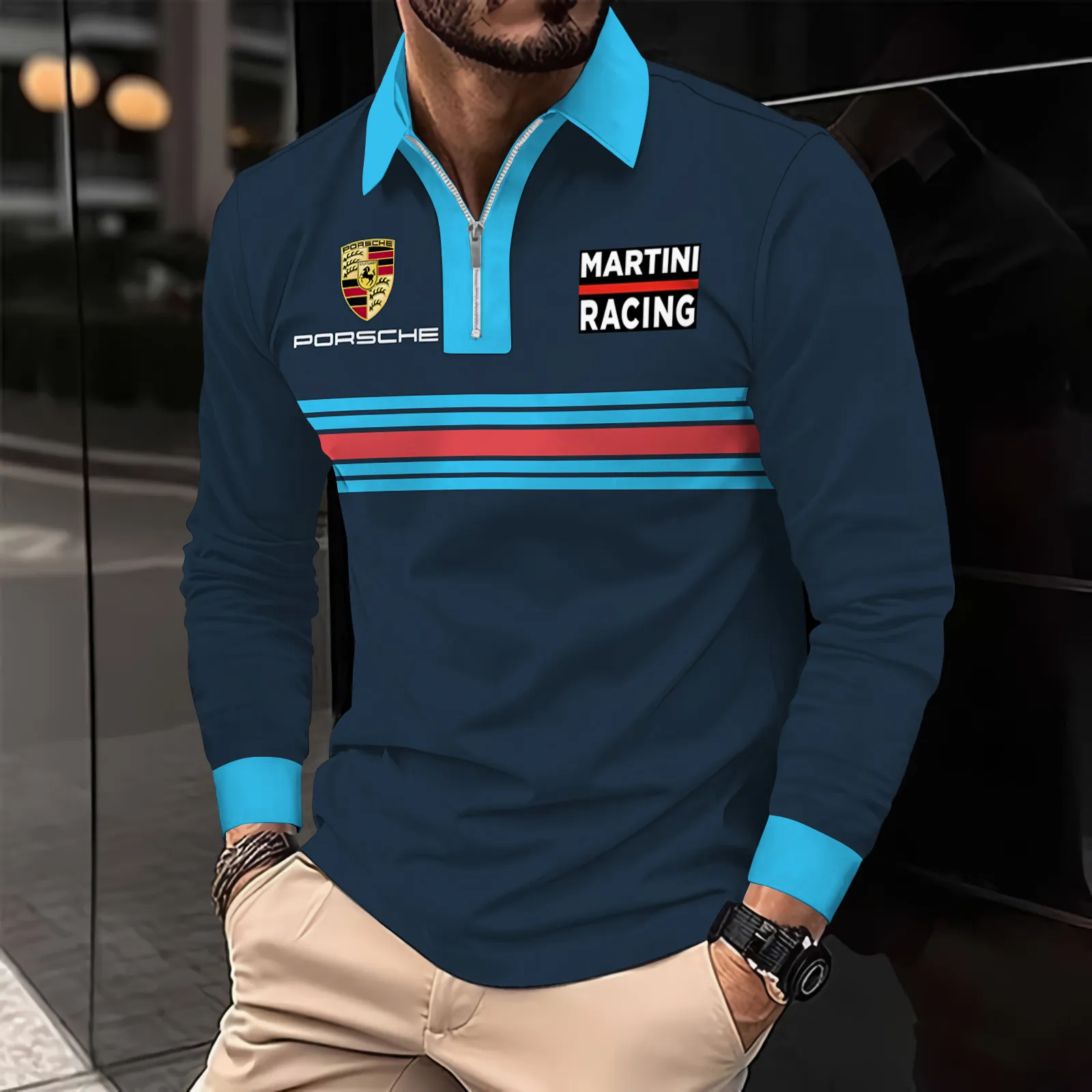 Buildercar -  Men's Long Sleeve Polo PORSCHE hm31102534