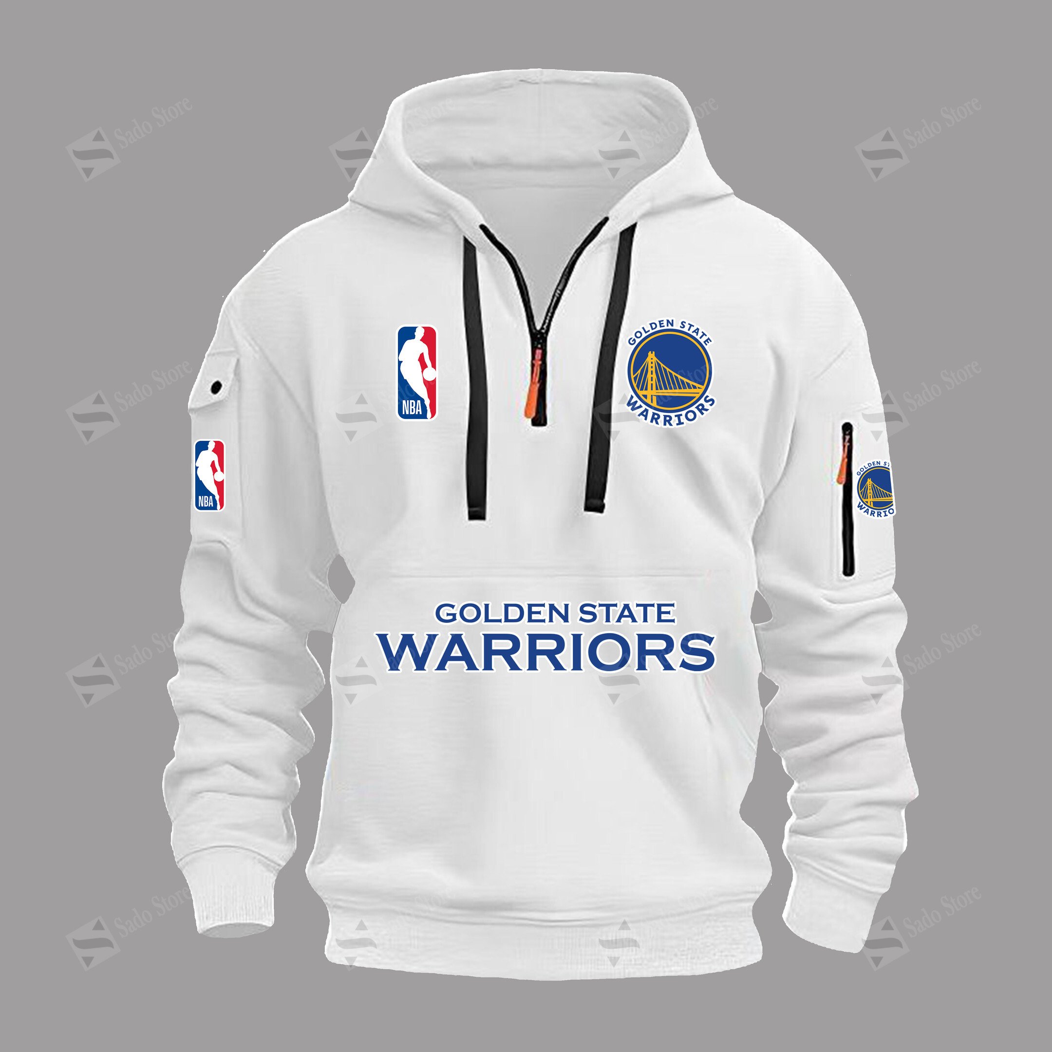 Buildercar - Minimal Zip Hoodie - Golden State Warriors