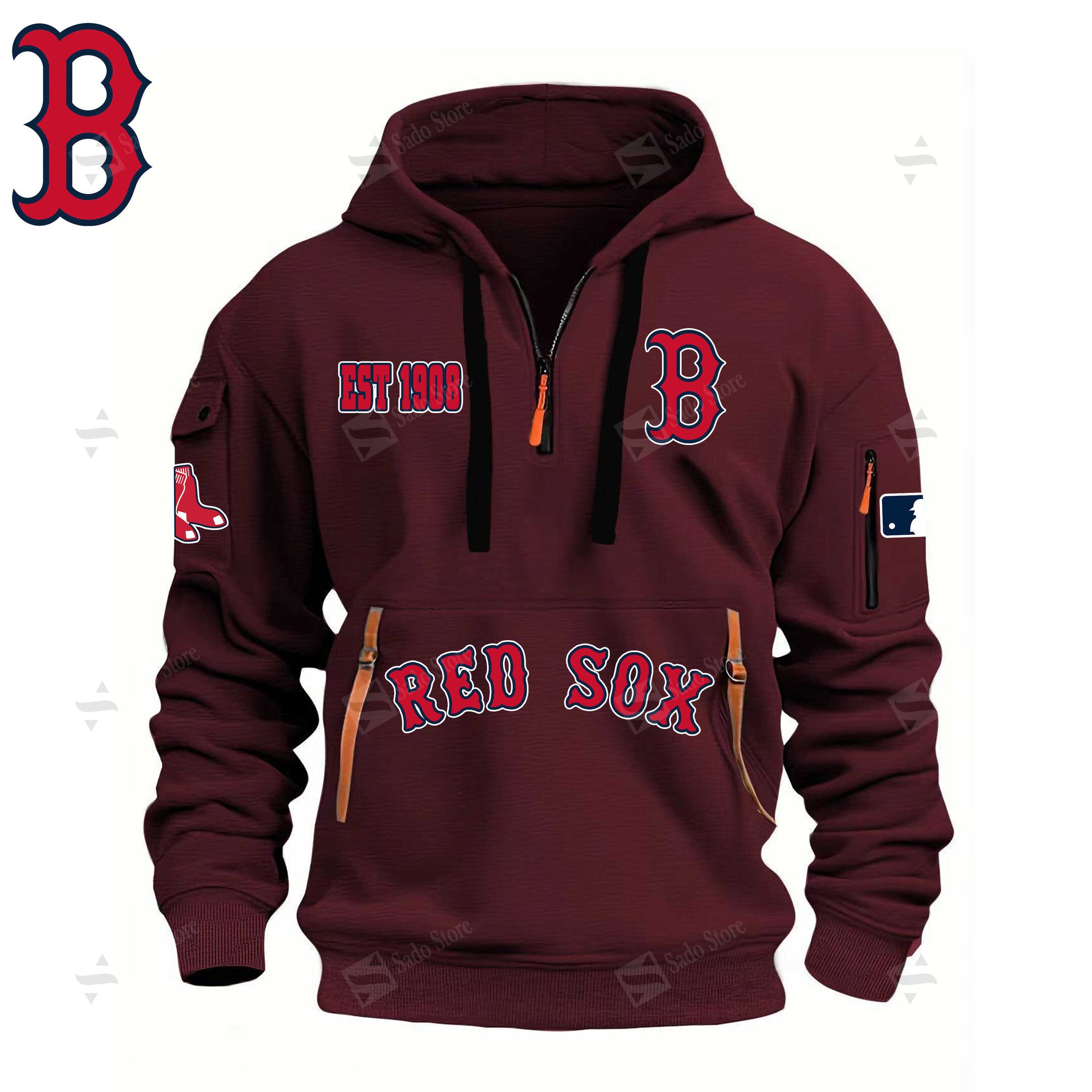 Buildercar - MLB - Boston Red Sox - Hoodie Half Zipper