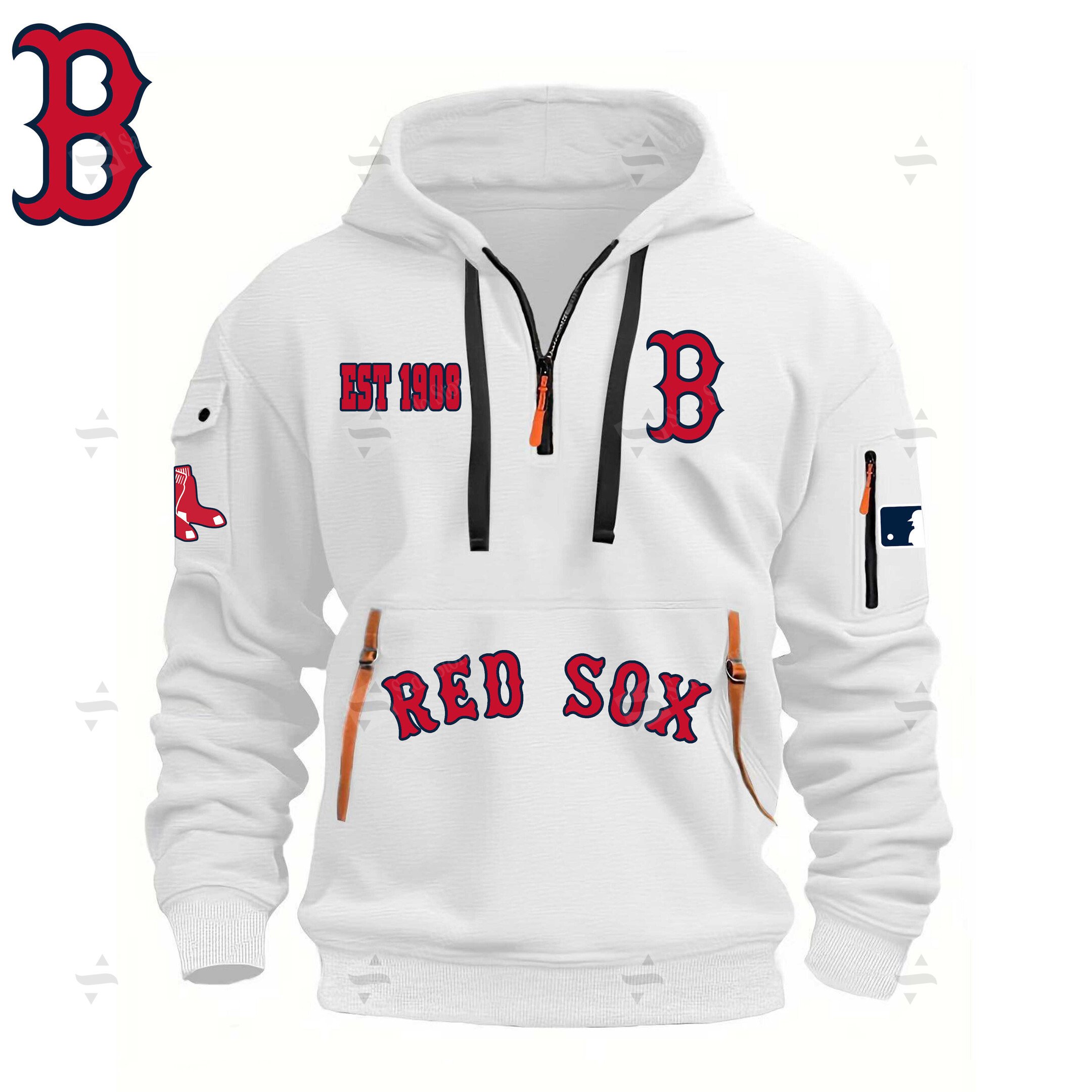 Buildercar - MLB - Boston Red Sox - Hoodie Half Zipper