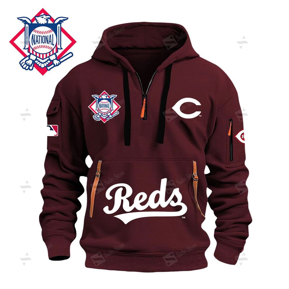 Buildercar - MLB - Cincinnati Reds - Hoodie Half Zipper