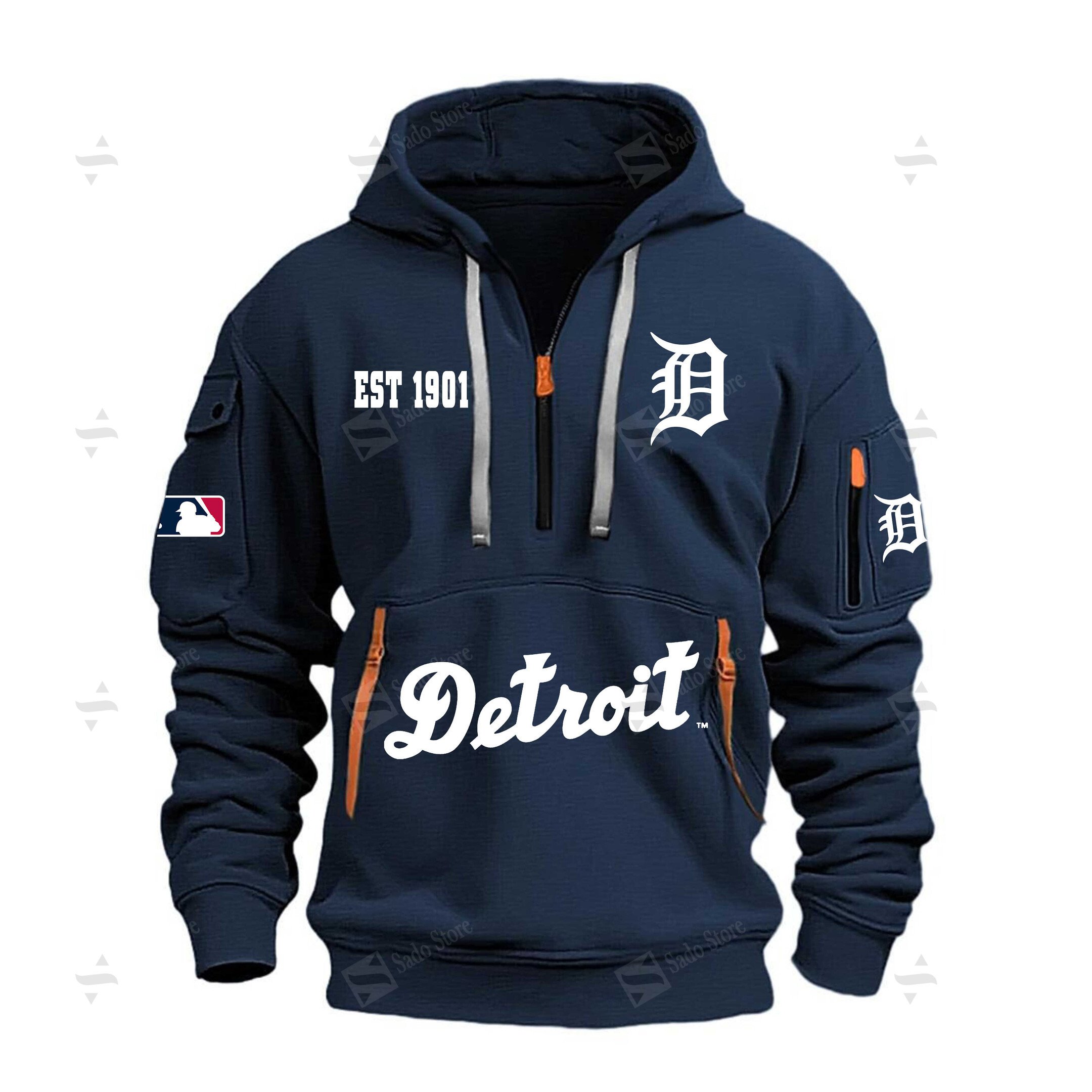 Buildercar - MLB - Detroit Tigers - Hoodie Half Zipper