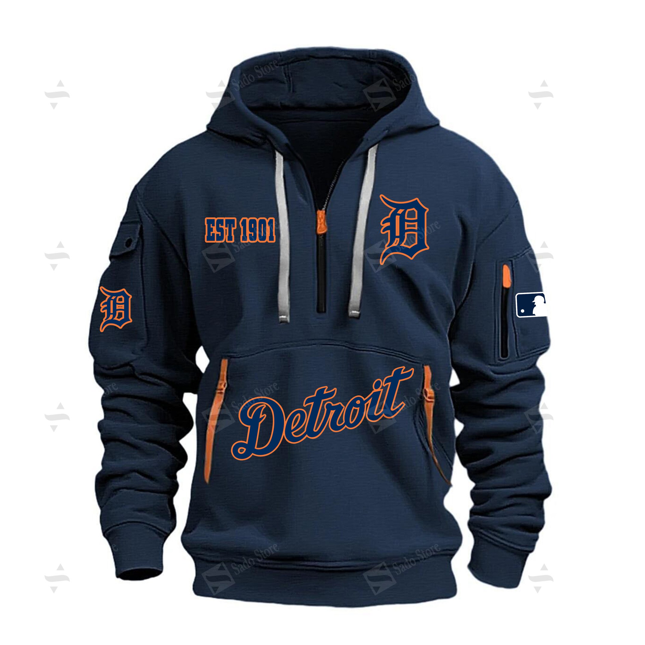 Buildercar - MLB - Detroit Tigers - Hoodie Half Zipper