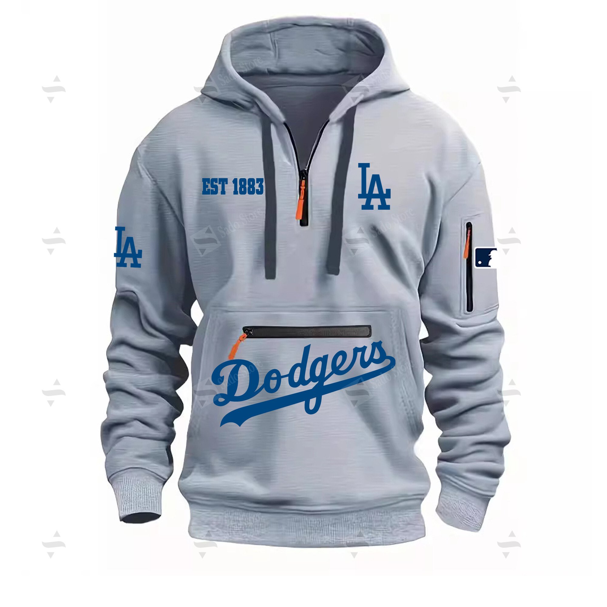 Buildercar - MLB - Los Angeles Dodgers - Half Zip Hoodies Mlb Los
