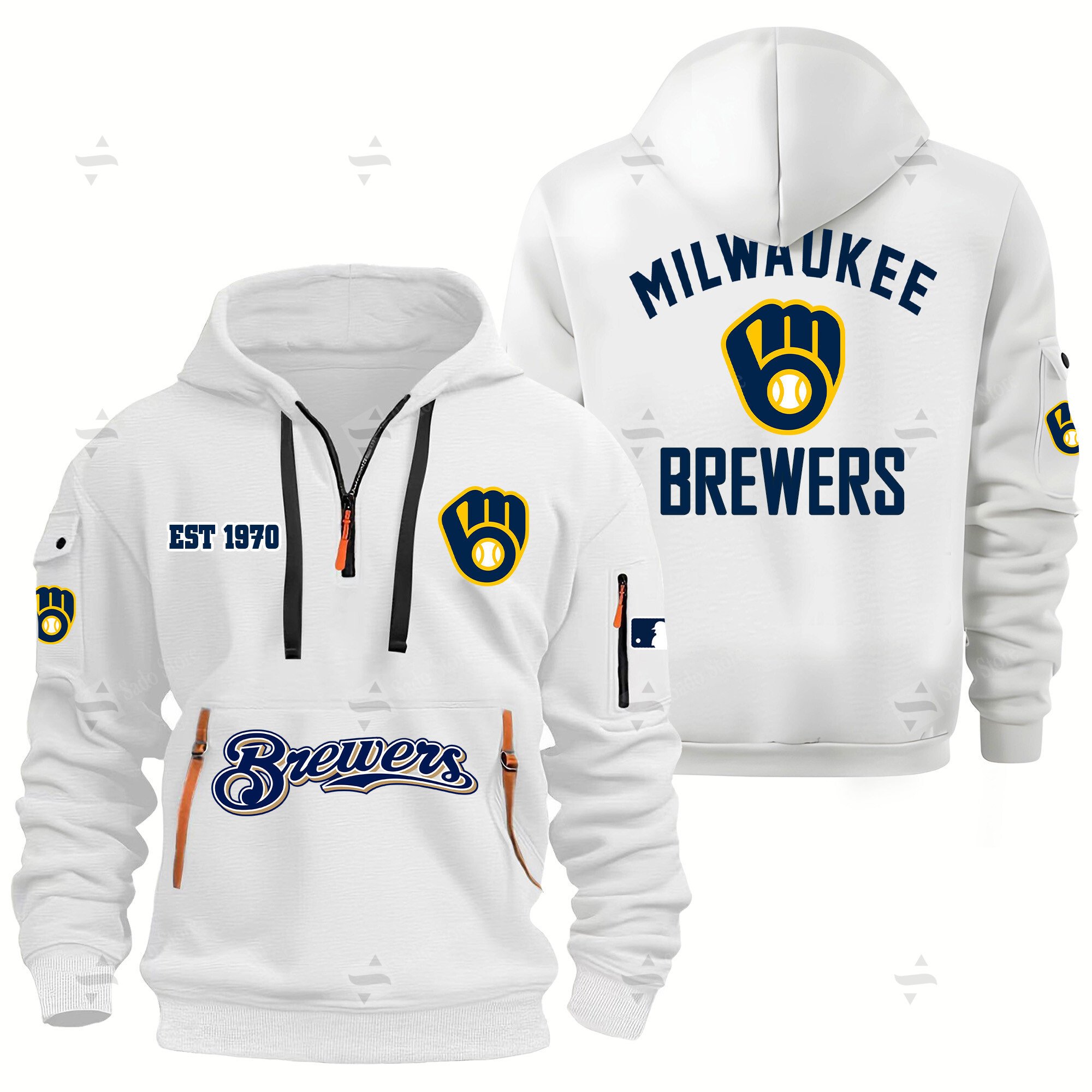 Buildercar - MLB - Milwaukee Brewers - Hoodie Half Zipper