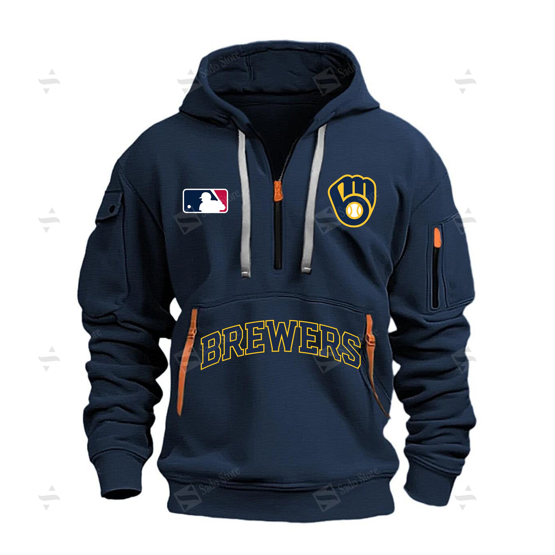 Buildercar - MLB - Milwaukee Brewers - Hoodie Half Zipper