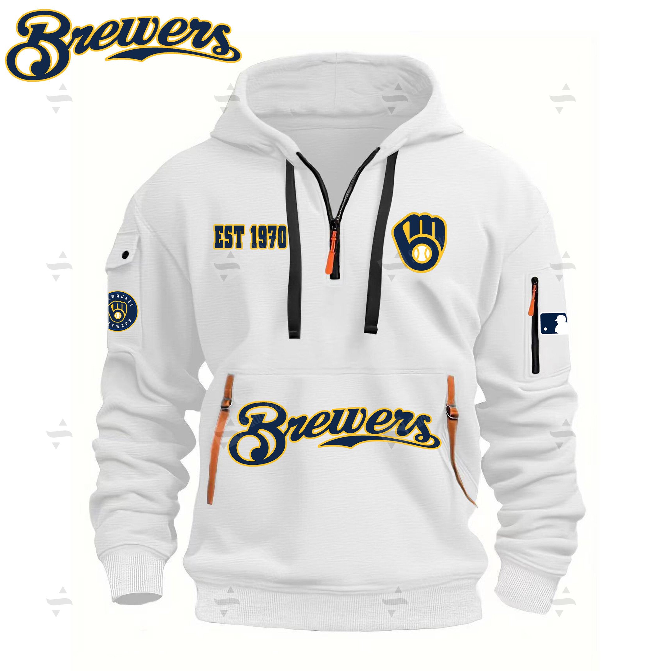 Buildercar - MLB - Milwaukee Brewers - Hoodie Half Zipper
