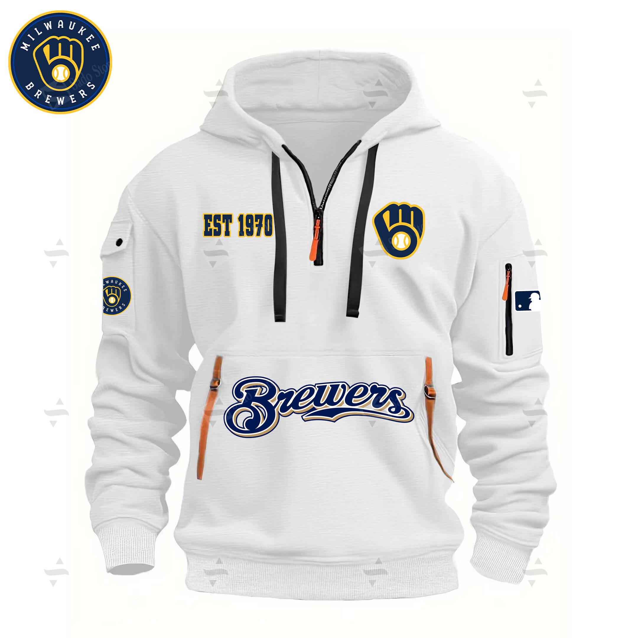 Buildercar - MLB - Milwaukee Brewers - Hoodie Half Zipper