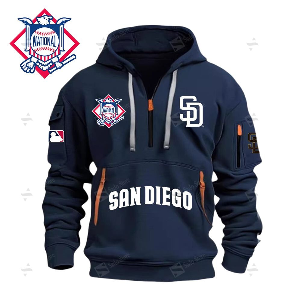 Buildercar - MLB - San Diego Padres - Hoodie Half Zipper