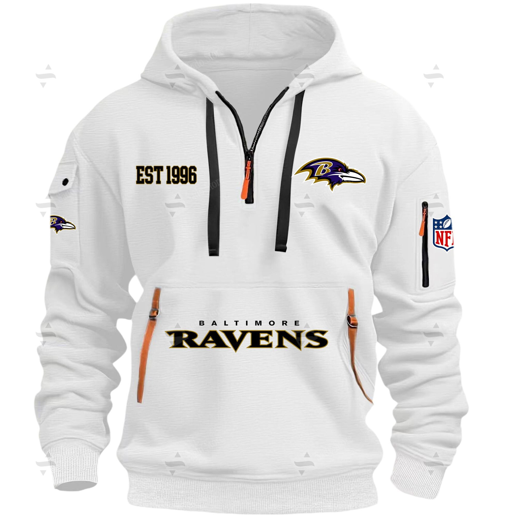 Buildercar - NFL - Baltimore Ravens - Hoodie Half Zipper