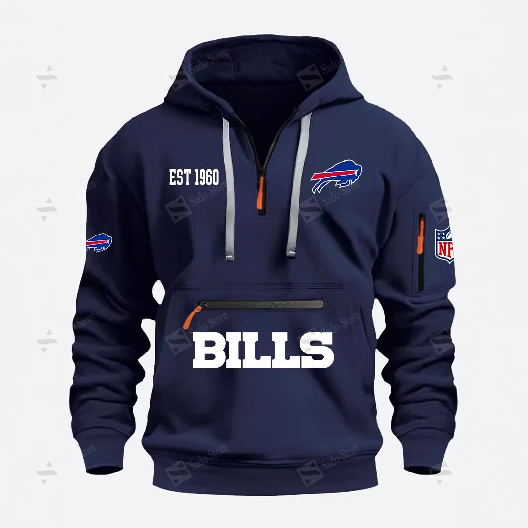 Buildercar - NFL - Buffalo Bills - Half Zip Hoodies