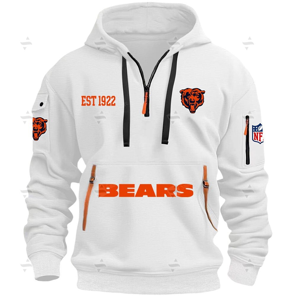 Buildercar - NFL - Chicago Bears - Hoodie Half Zipper