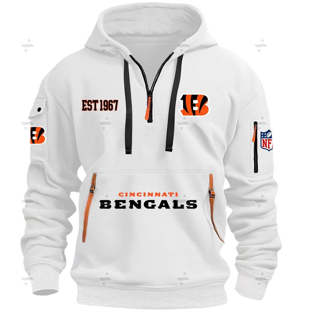 Buildercar - NFL - Cincinnati Bengals - Hoodie Half Zipper