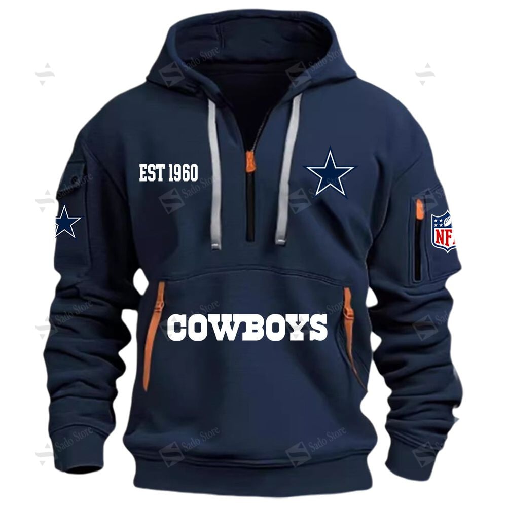 Buildercar - NFL - Dallas Cowboys - Hoodie Half Zipper
