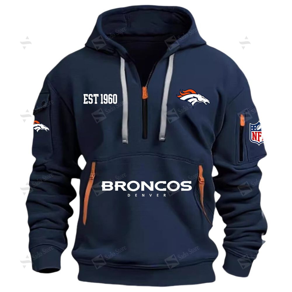 Buildercar - NFL - Denver Broncos - Hoodie Half Zipper