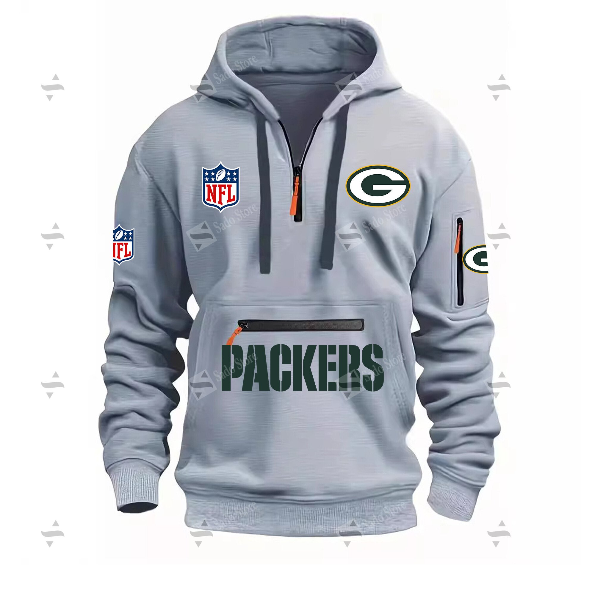 Buildercar - NFL - Green Bay Packers - Half Zip Hoodies