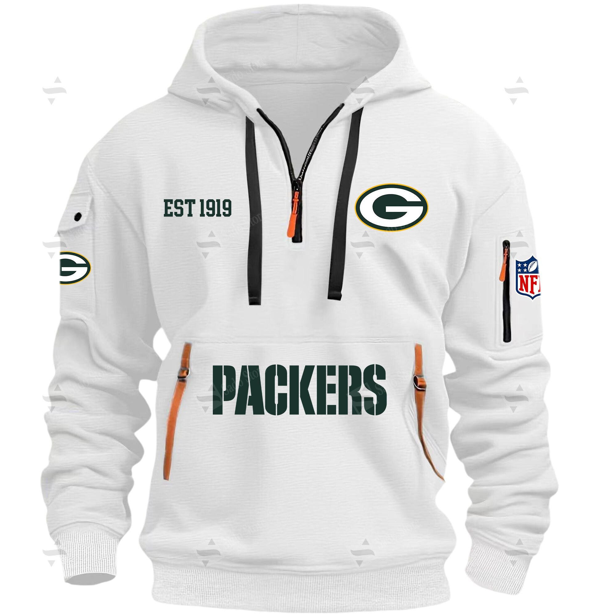 Buildercar - NFL - Green Bay Packers - Hoodie Half Zipper