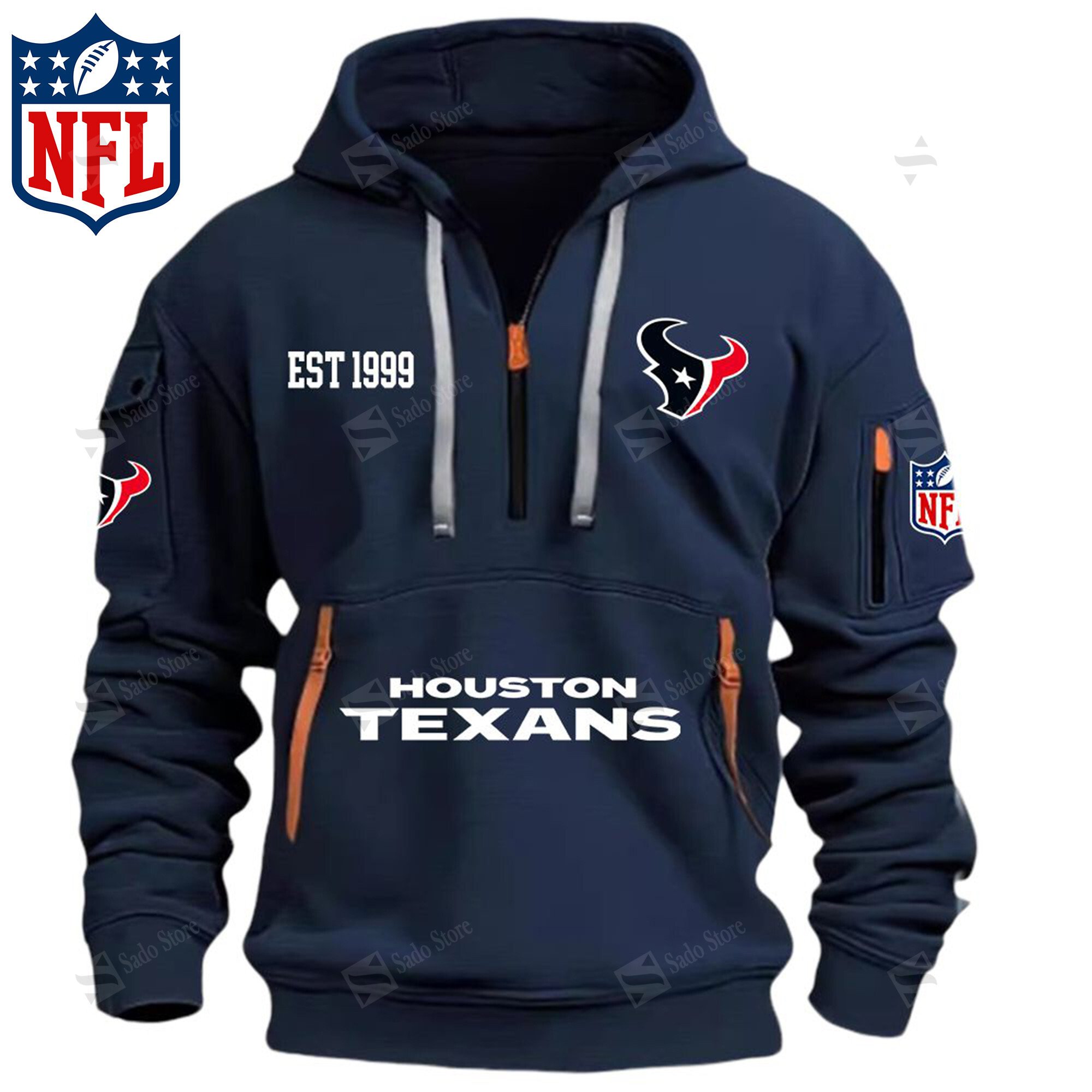 Buildercar - NFL - Houston Texans - Hoodie Half Zipper
