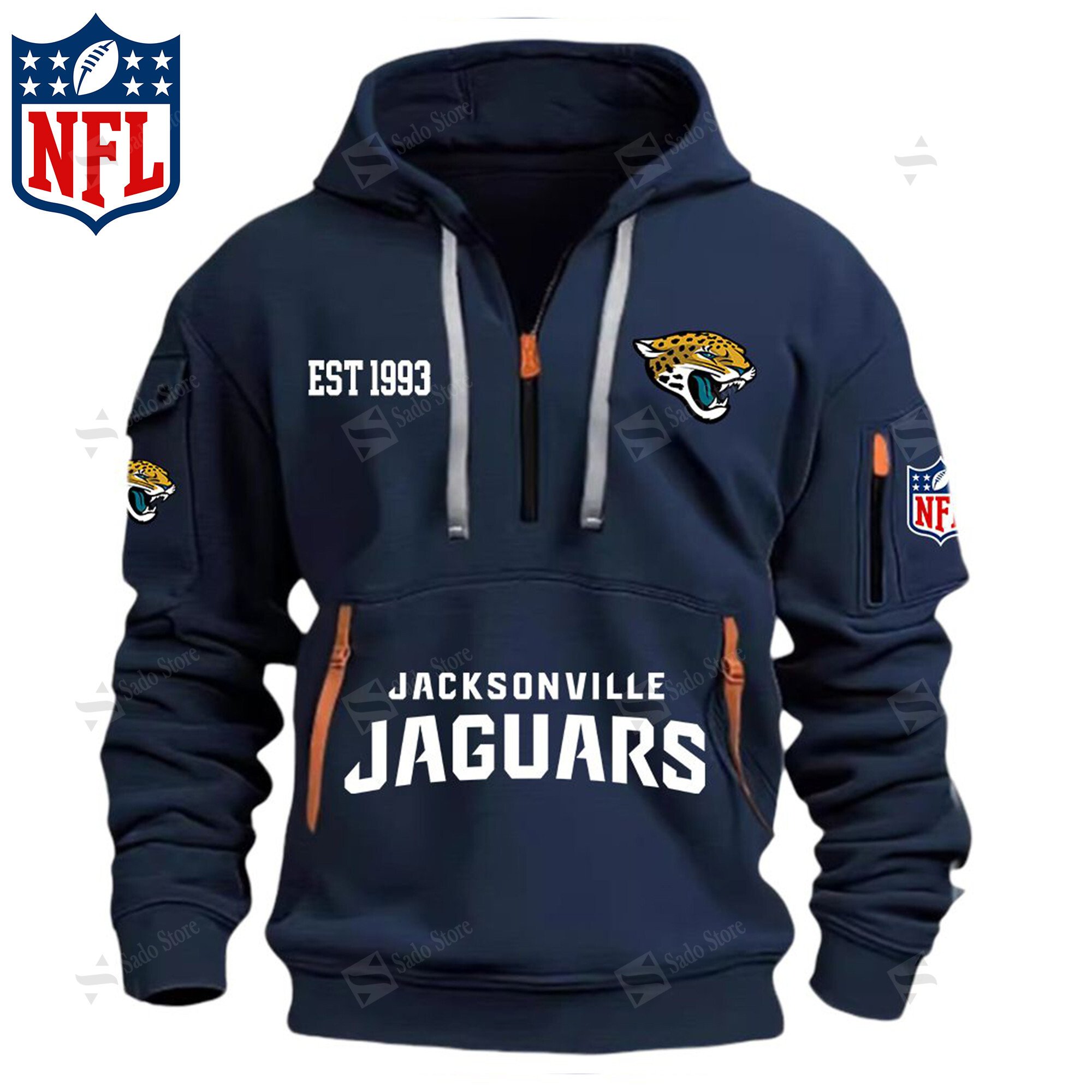 Buildercar - NFL - Jacksonville Jaguars - Hoodie Half Zipper