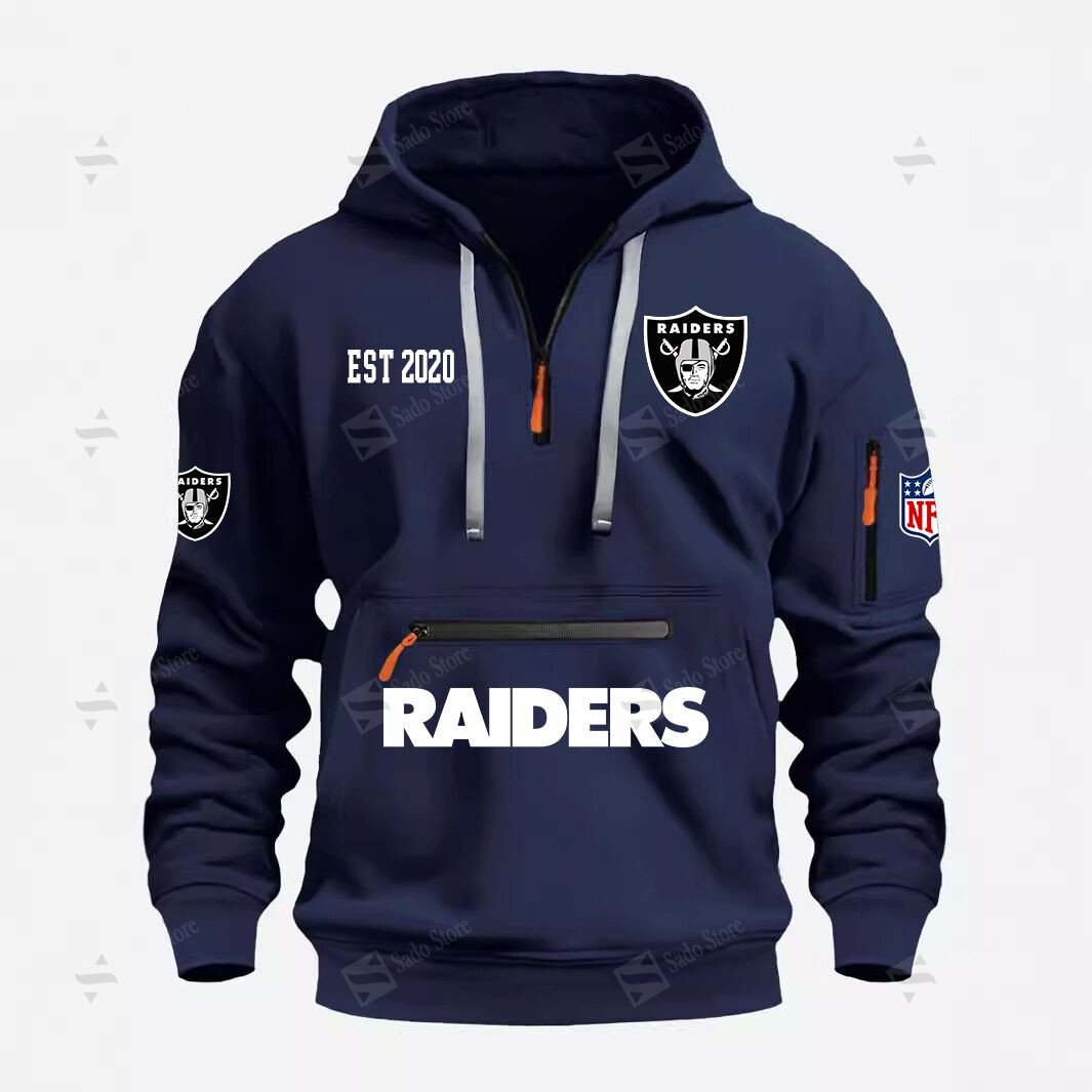 Buildercar - NFL - Las Vegas Raiders - Half Zip Hoodies