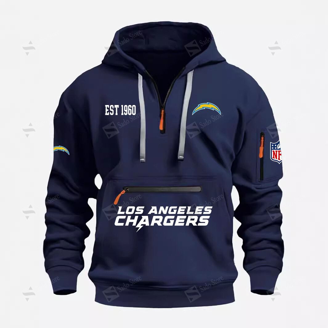 Buildercar - NFL - Los Angeles Chargers - Half Zip Hoodies
