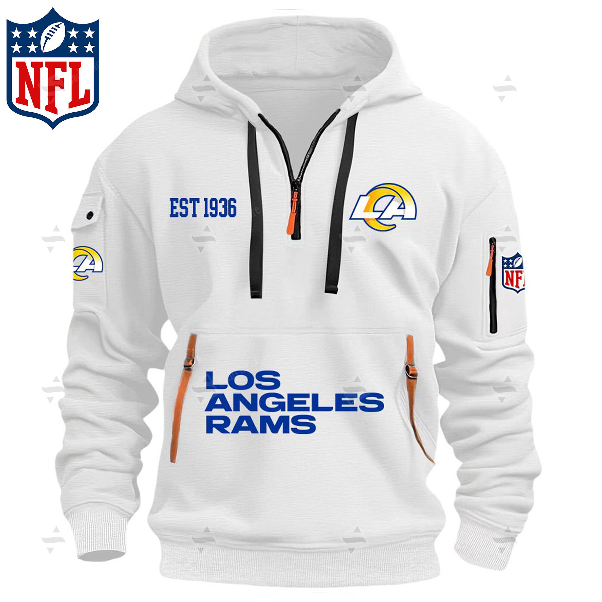 Buildercar - NFL - Los Angeles Rams - Hoodie Half Zipper