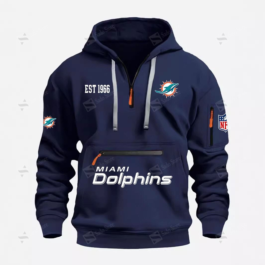 Buildercar - NFL - Miami Dolphins - Half Zip Hoodies