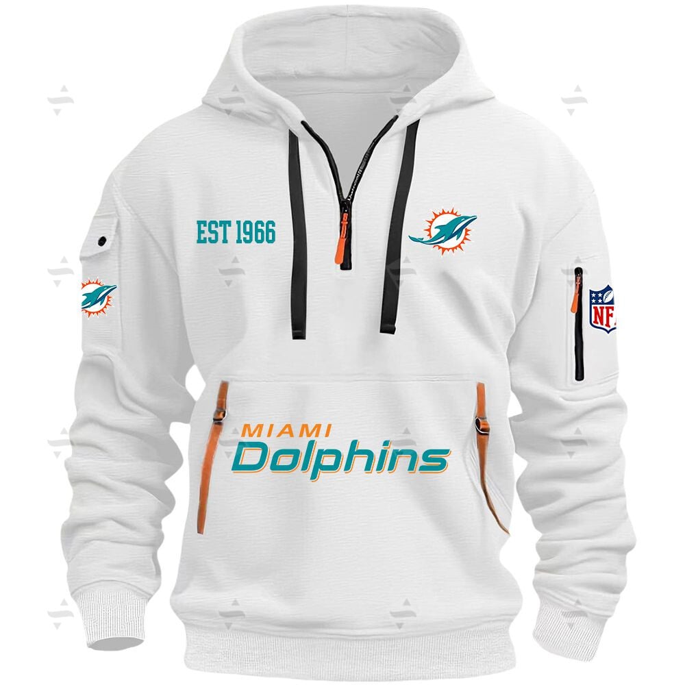 Buildercar - NFL - Miami Dolphins - Hoodie Half Zipper