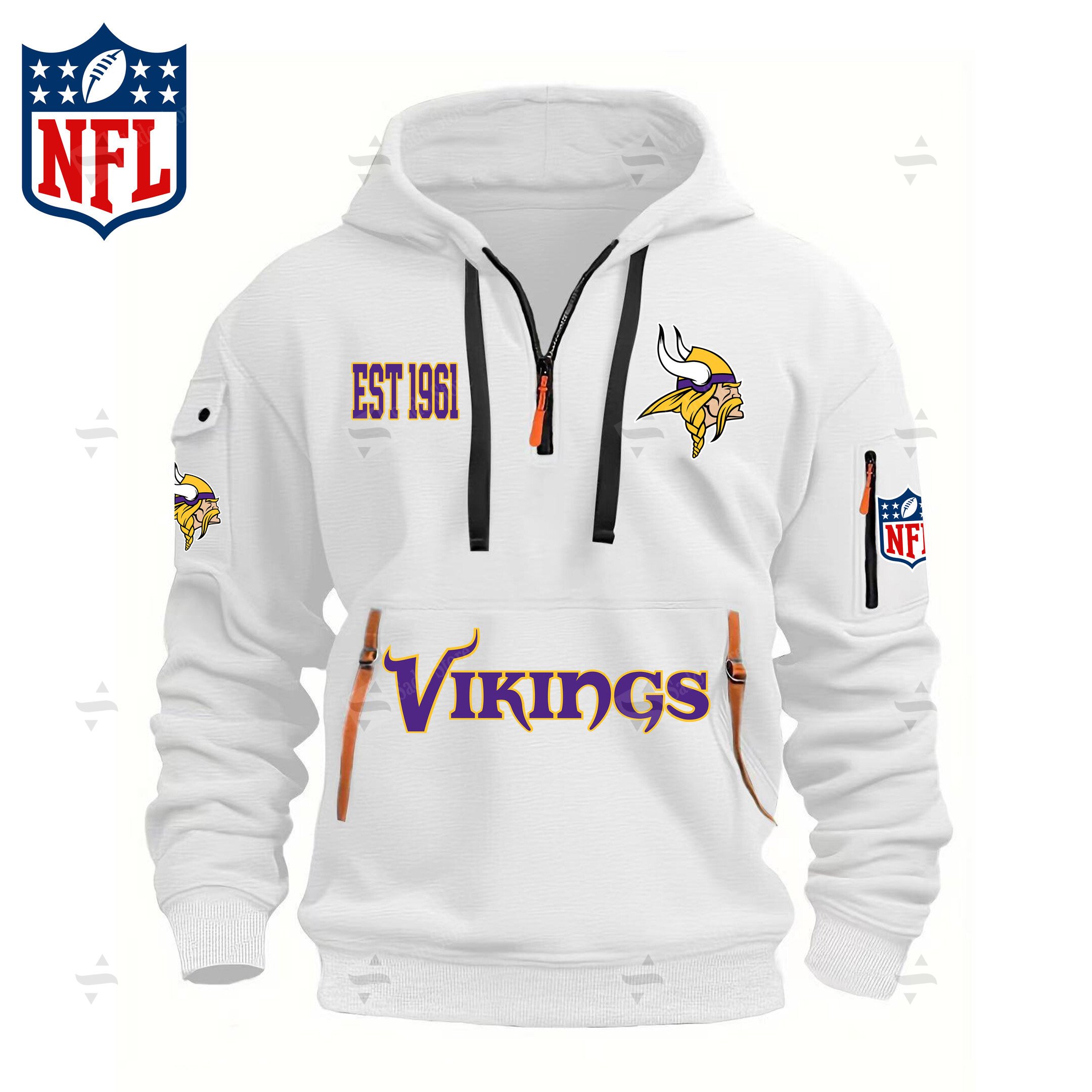 Buildercar - NFL - Minnesota Vikings - Hoodie Half Zipper