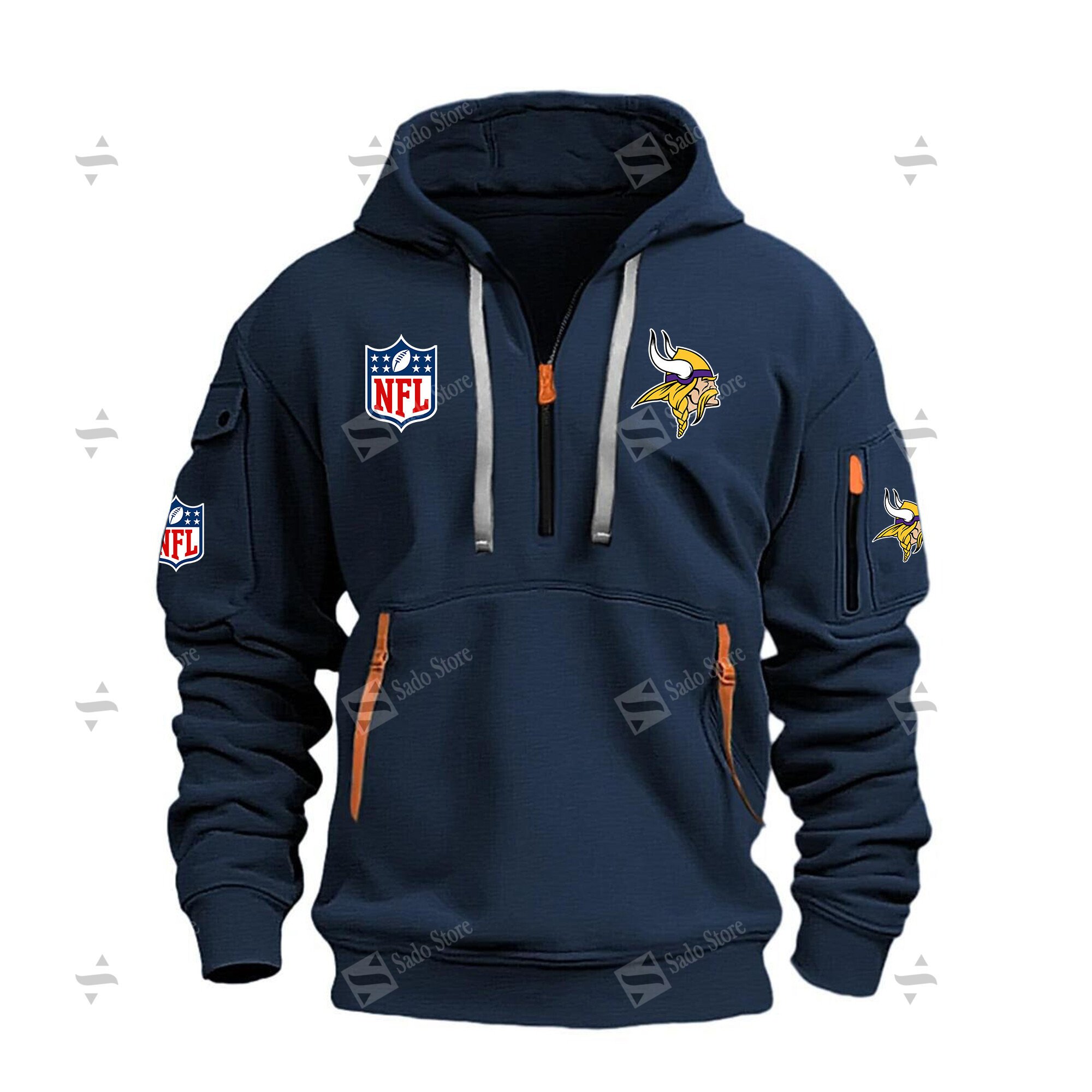 Buildercar - NFL - Minnesota Vikings - Hoodie Half Zipper