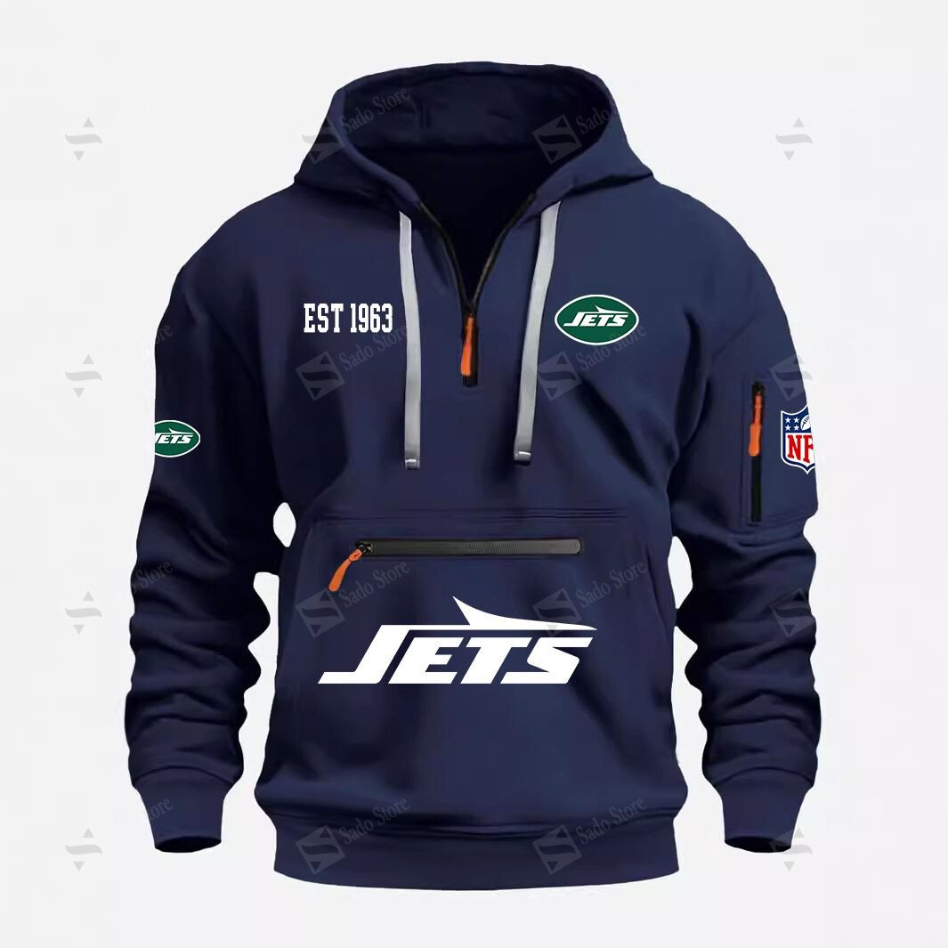 Buildercar - NFL - New York Jets - Half Zip Hoodies