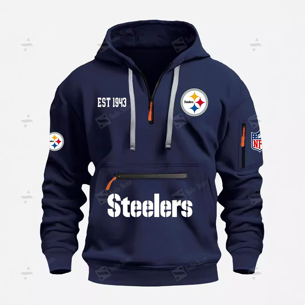 Buildercar - NFL - Pittsburgh Steelers - Half Zip Hoodies