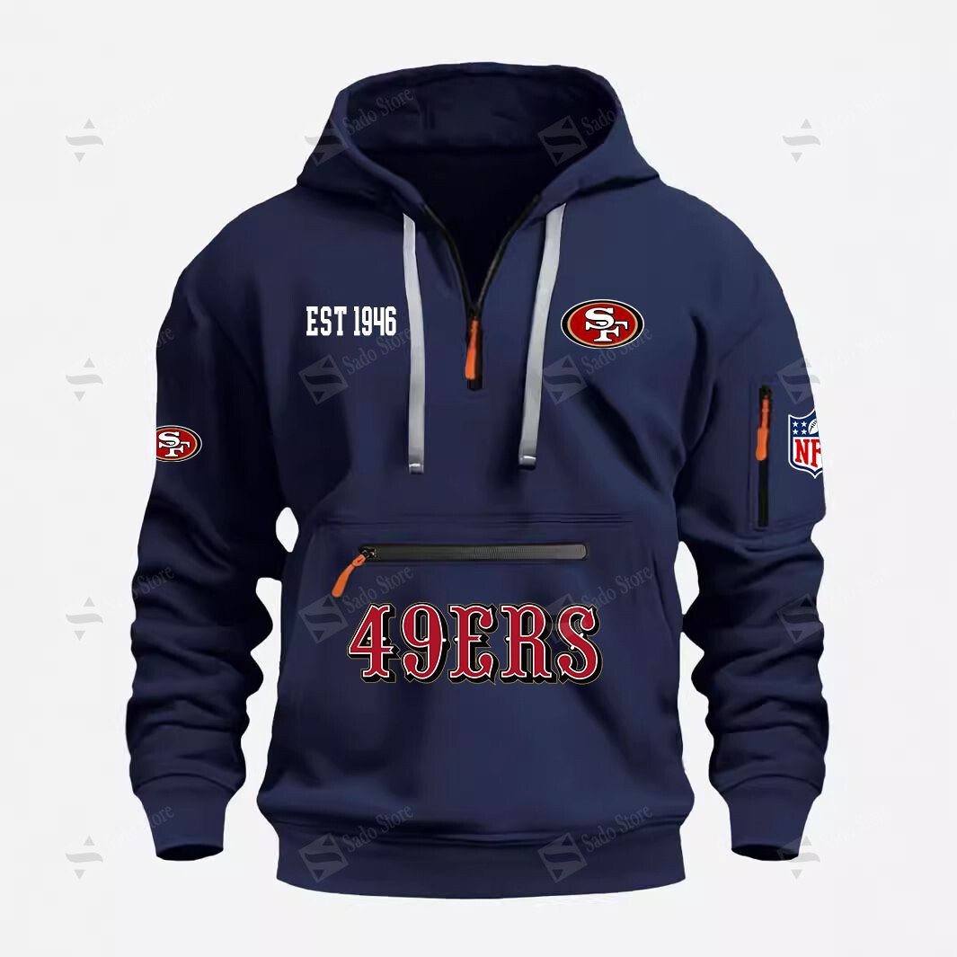 Buildercar - NFL - San Francisco 49ers - Half Zip Hoodies