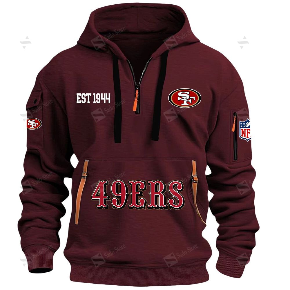 Buildercar - NFL - San Francisco 49ers - Hoodie Half Zipper