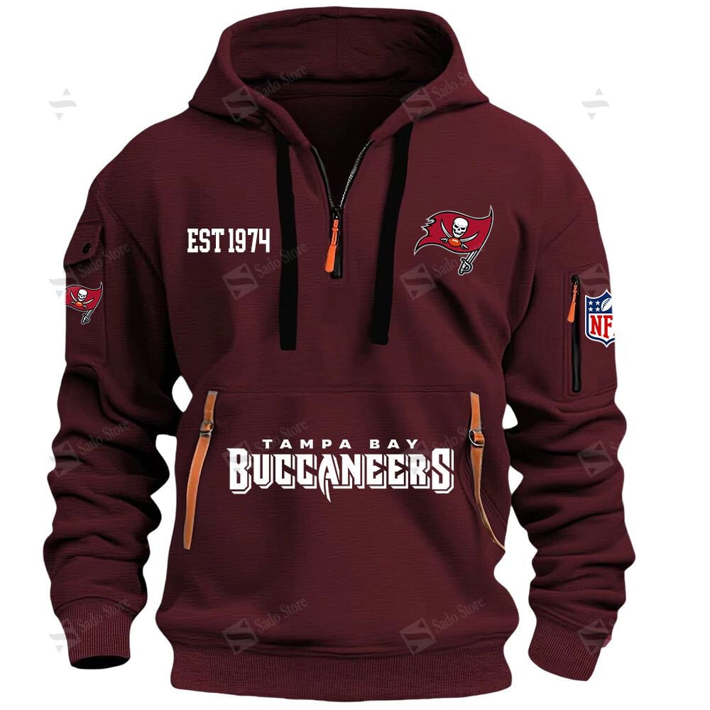 Buildercar - NFL - Tampa Bay Buccaneers - Hoodie Half Zipper