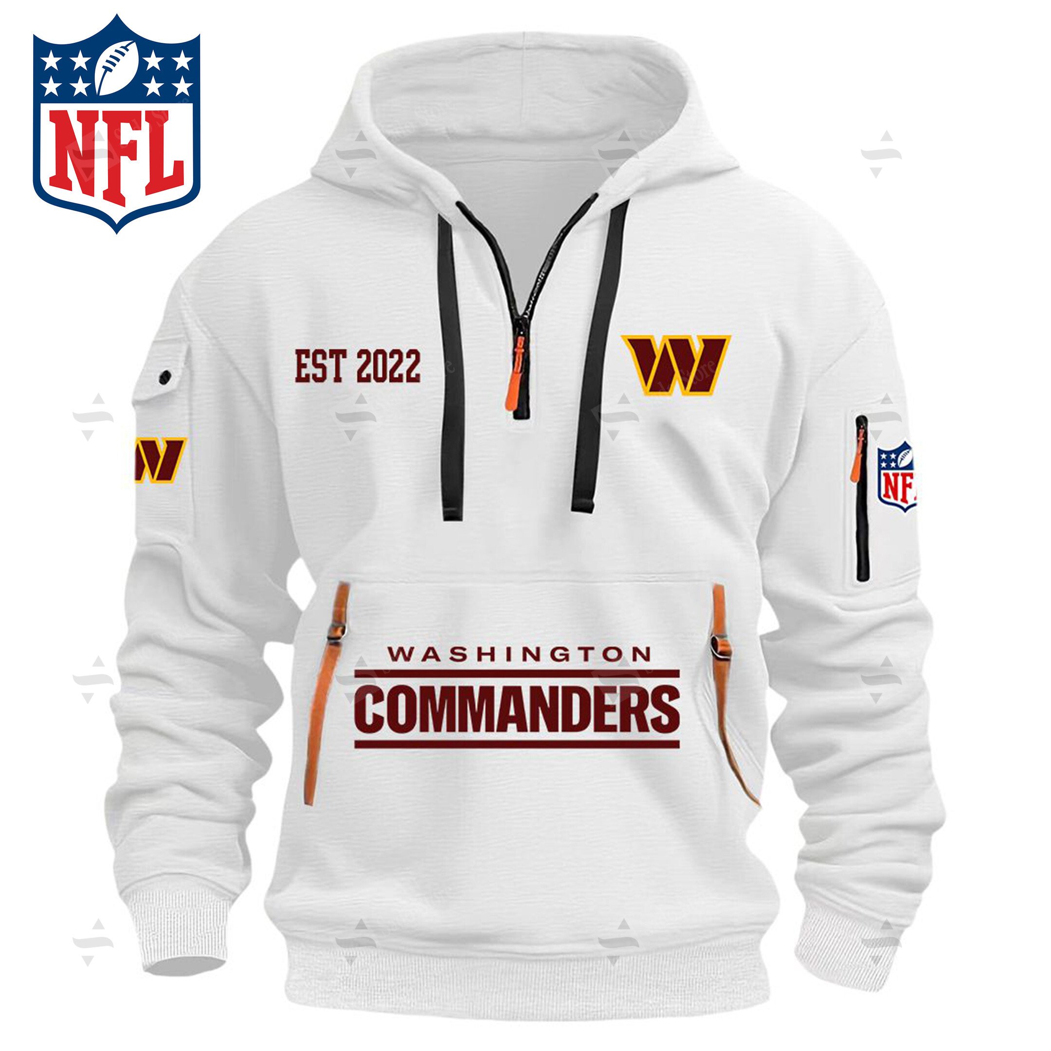 Buildercar - NFL - Washington Commanders - Hoodie Half Zipper